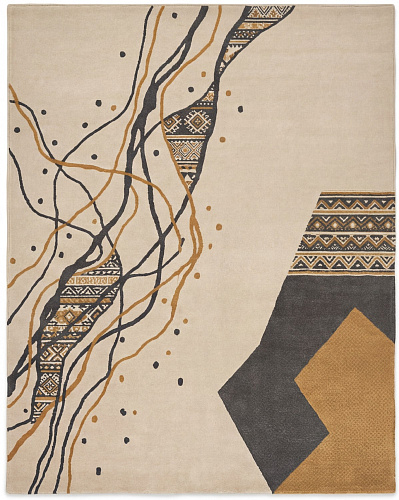 Calligraphic Paths Stone Rug