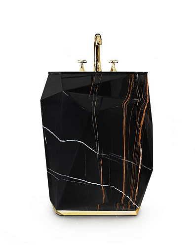 Jewel Faux Marble Pedestal Basin