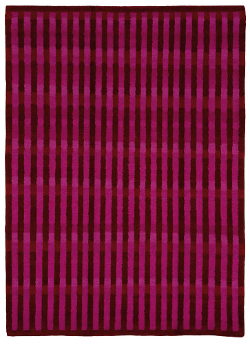 Gamba Vertical Stripes Red Pink Rug