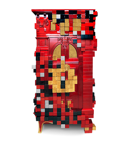 Trafalgar Red Designer Storage Cabinet