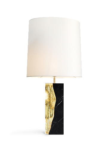 Glacier Nero Marquina Marble Table Lamp