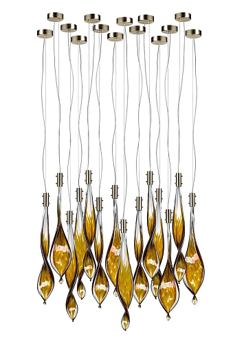 Venetian Glass Leaves 15-Light Pendant