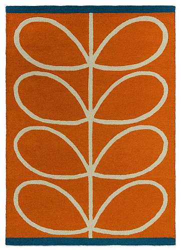 Linear Stem Orange Outdoor Rug