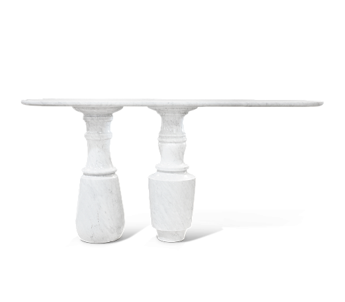 Obsidian Carrara Marble Console