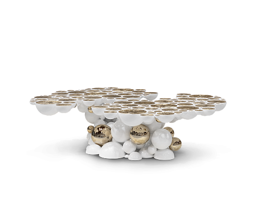 Orbit White Finish Coffee Table