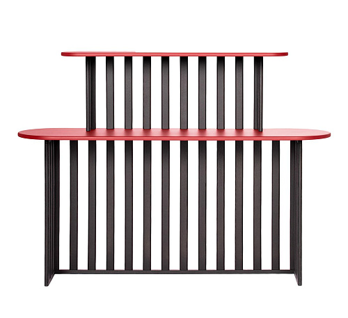 Black & Red Two-Tier Console Table