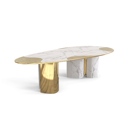 Athena Carrara Marble & Gold Table