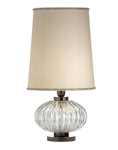 Venetian Glass Table Lamp in Dark Nickel