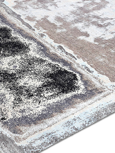 Silver / Grey Abstract Handmade Luxury Rug