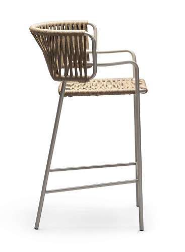 Klot Sand Beige Outdoor Bar Stool