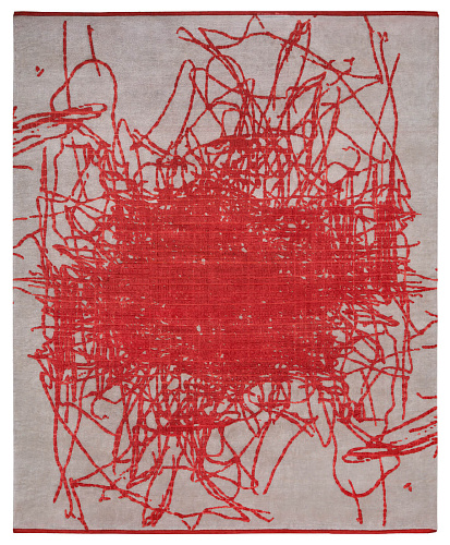 Grid Muted 2 Red Rug