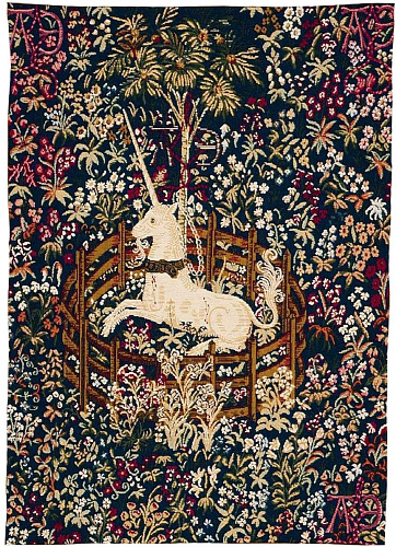 Captive Blue Unicorn without Border Tapestry