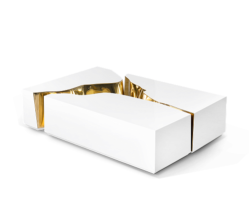 Fissure White Elegant Coffee Table
