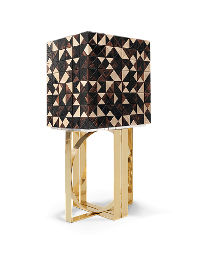 Mosaic Walnut Designer Cabinet
