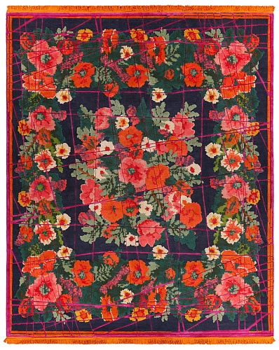 Scarlenka Wrapped Darkblue Pink Rug