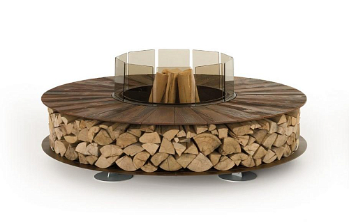 Zero Iron Corten Texture Fire Pit