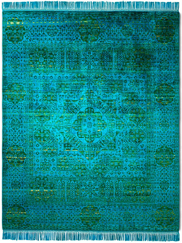 Electric Blue / Green Luxury Rug