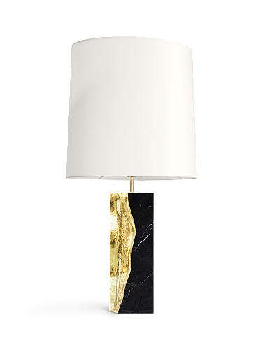 Glacier Nero Marquina Marble Table Lamp