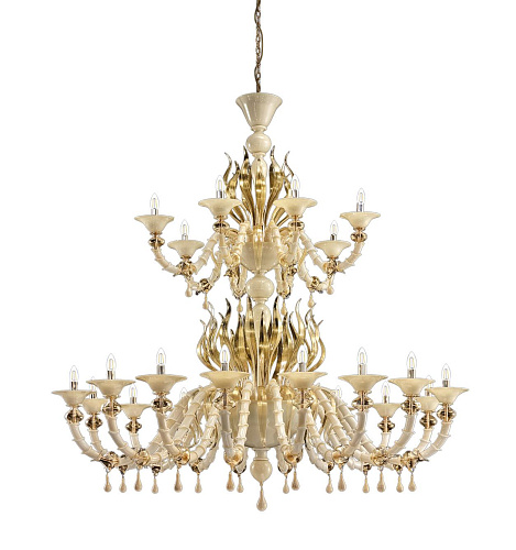 Golden Murano Glass Classic Chandelier