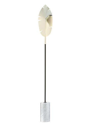 Leaf Gold Floor Lamp with Carrara Marble Base