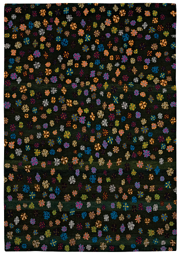 Little Flowers Dark Green Rug