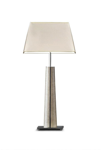 Chrome & Leather Small Table Lamp
