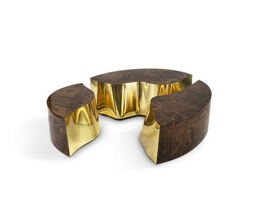Fissure Oval Walnut Coffee Table