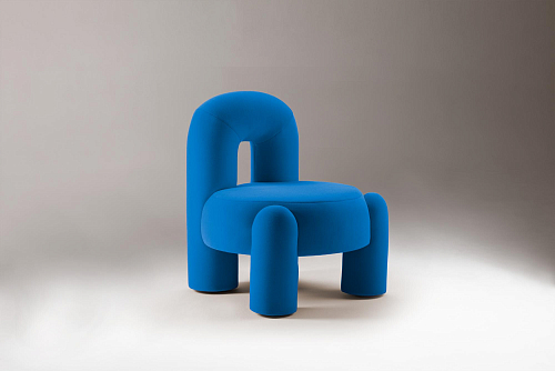 Marlon Blue Sculptural Armchair
