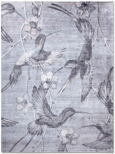 Hummingbirds Hand-Knotted Rug