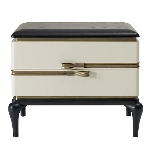 Dilan Black and White Bedside Table
