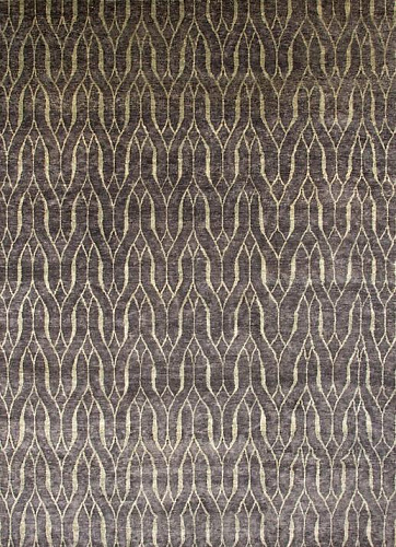 Ikat Hand-Knotted Wool Rug