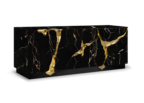 Opulent Black & Gold Sideboard
