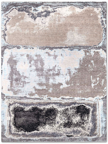 Silver / Grey Abstract Handmade Luxury Rug