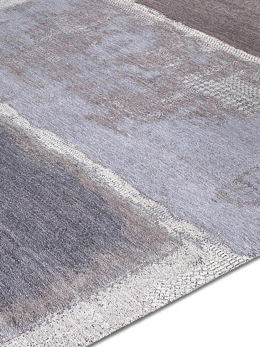 Grey Light Blue Hand-Woven Rug
