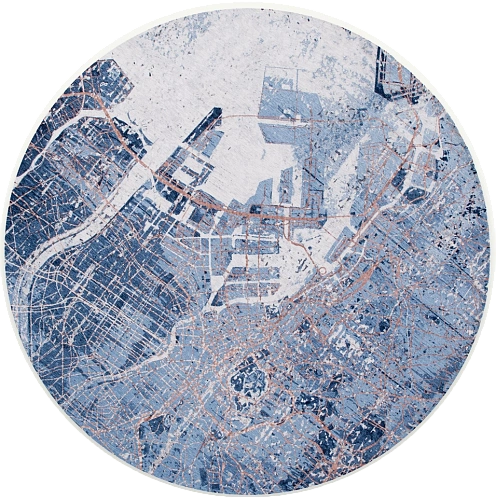 Conductive Blue 9314 Round Rug