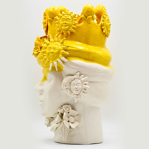 Yellow & White Handmade Moor's Sculpture