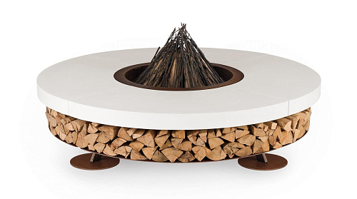 Ercole Concrete White Fire Pit