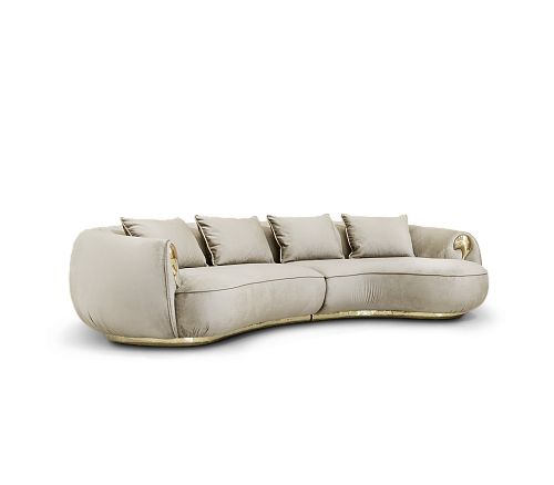 Solara Cream Curved Luxe Sofa