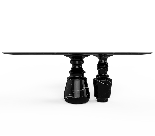 Obsidian Oval Marble Table