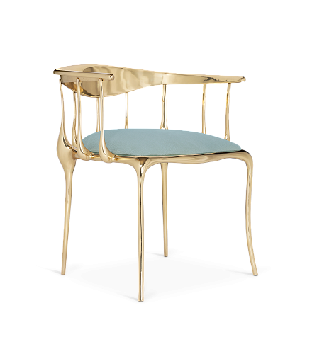 Light Blue Luxe Dining Chair