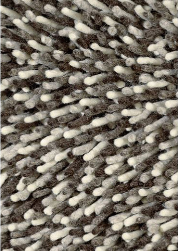 Felted Wool White / Grey Shag Rug Gravel 68211