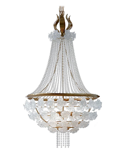 Antique Gold Venetian Glass Chandelier