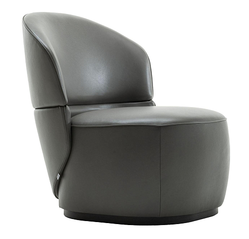 Alma Grey Leather Armchair