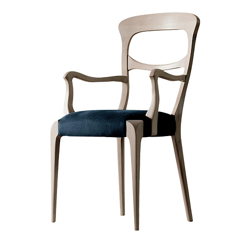 Capotavola Grey Walnut Chair with Armrests Luxury