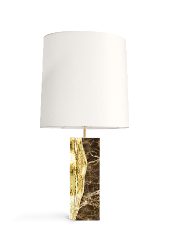 Glacier Emperador Marble Table Lamp