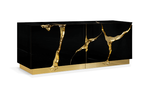 Elite Black & Gold Sideboard