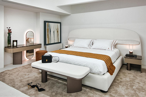 Bon Ton Bed with Upholstered Headboard