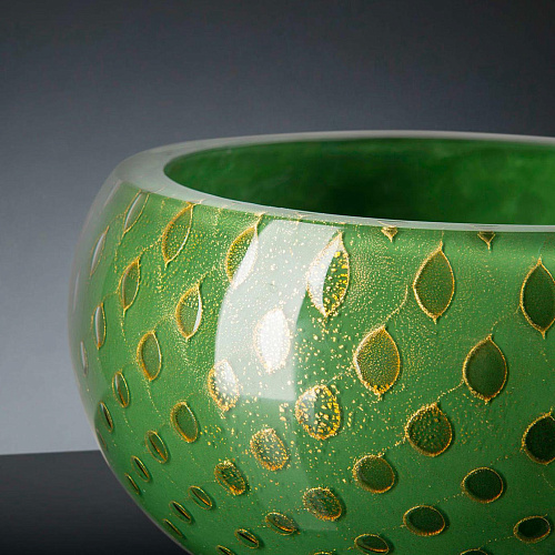 Mocenigo Dark Green Bowl with Gold