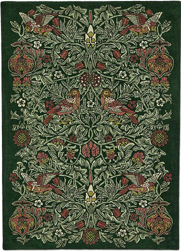 Bird Tump Green 128307 Wool Rug