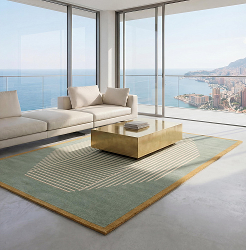 Octagon Lines Sage Rug
